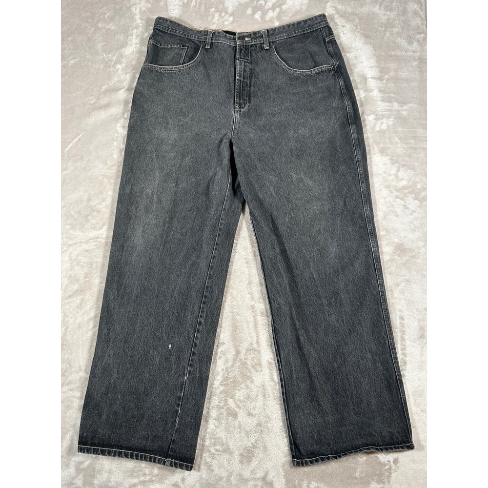 Marithe Francois Girbaud Jeans Mens 40x32 Black Distressed Wide Leg Baggy Y2K